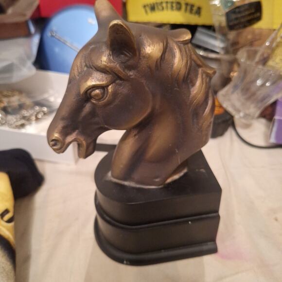 Vintage Single Horse Head Brass Bookend / Paperweight 1996 - Picture 3 of 5